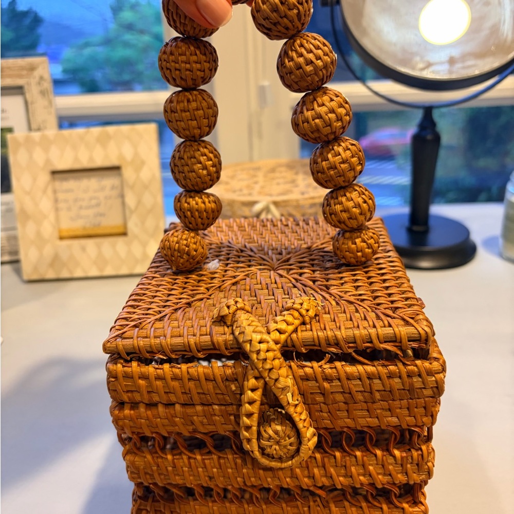 Cult Gaia Tan Wicker Mini Bag